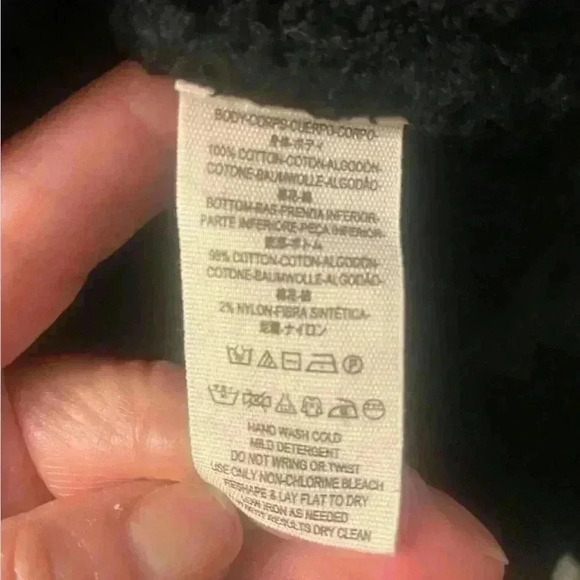 Free People black sweater crochet pullover NWOT has robbed cuffs & waistband XS - Picture 9 of 10